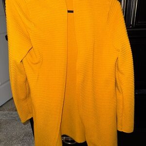 Vibrant Yellow Ribbed Cardigan